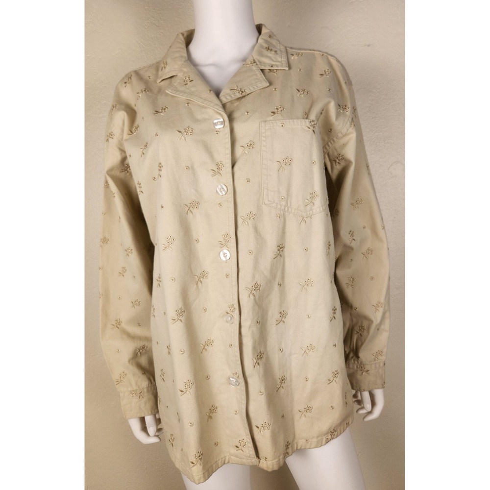 Denim & Co Classic Button‑Up Shirt – Everyday Casual Women's Large
